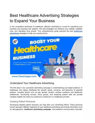 Best Healthcare Advertising Strategies to Expand Your Business