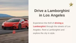 Drive a Lamborghini in Los Angeles | Ride Like A Star