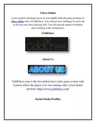 Chess Online, goldchess.com