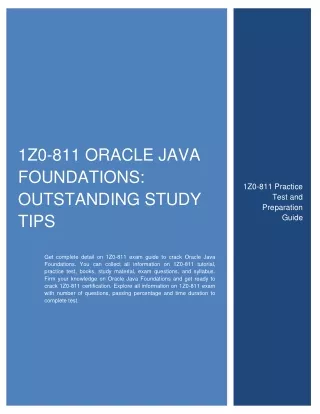 1Z0-811 Oracle Java Foundations: Outstanding Study Tips