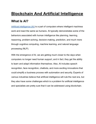 Blockchain And Artificial Intelligence - Osiz Technologies
