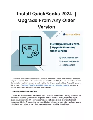 Install QuickBooks 2024 __ Upgrade From Any Older Version