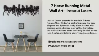 7 Horse Running Metal Wall Art - Instacut Lasers