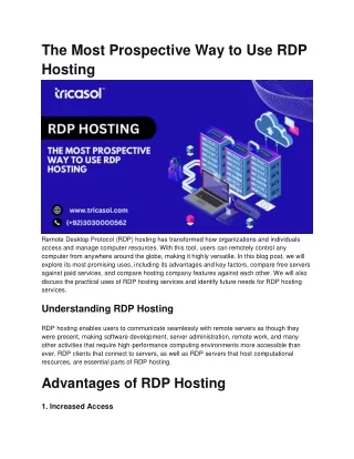 The Most Prospective Way to Use RDP Hosting (1)