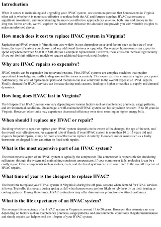 Is It More Cost-Effective to Replace AC and Furnace Together in Virginia?