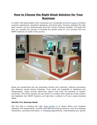 How to Choose the Right Kiosk Solution for Your Business