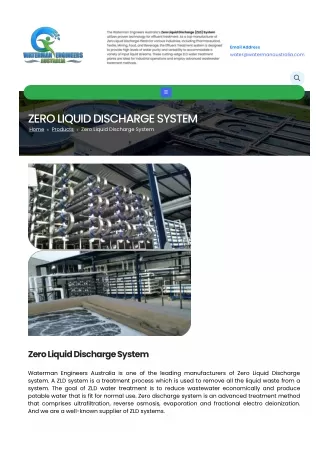 ZERO LIQUID DISCHARGE SYSTEM, ZLD SYSTEM MANUFACTURER