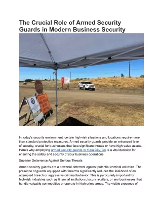 The Crucial Role of Armed Security Guards in Modern Business Security