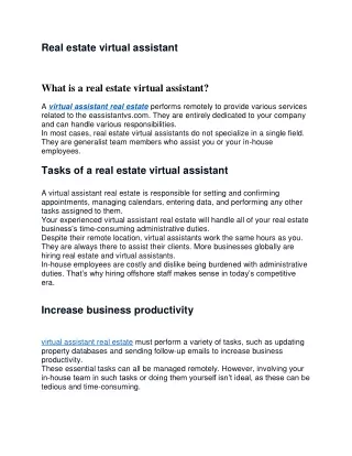 virtual assistant real estate,