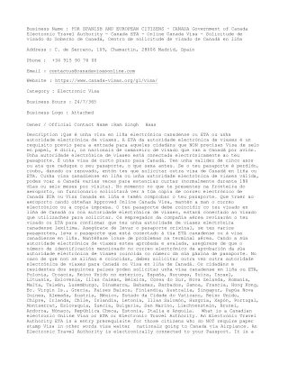 FOR SPANISH AND EUROPEAN CITIZENS - CANADA Government of Canada Electronic Trave