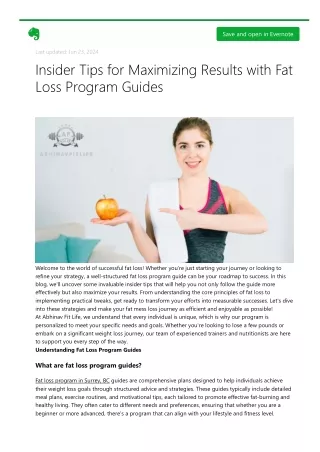 Insider Tips for Maximizing Results with Fat Loss Program Guides