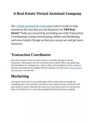virtual assistant for real estate