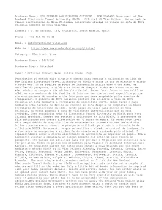FOR SPANISH AND EUROPEAN CITIZENS - NEW ZEALAND Government of New Zealand Electr