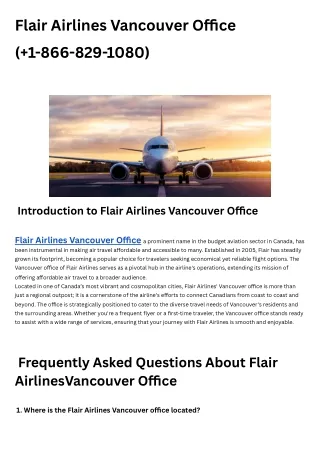 Flair Airlines Vancouver Office