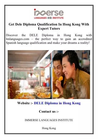 Get Dele Diploma Qualification In Hong Kong With Expert Tutors