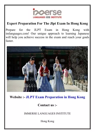 Expert Preparation For The Jlpt Exam In Hong Kong