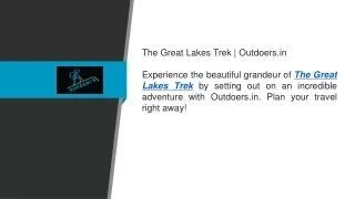 The Great Lakes Trek  Outdoers.in
