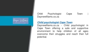 Child Psychologist Cape Town Daynewilliams.co.za