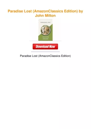 Paradise Lost (AmazonClassics Edition) by John Milton
