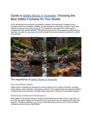 Guide to Safety Boots in Australia_ Choosing the Best Safety Footwear for Your Needs