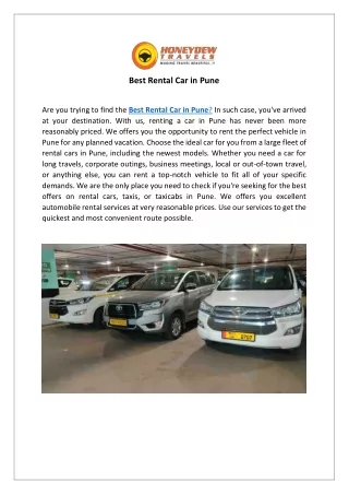 Best Rental Car in Pune