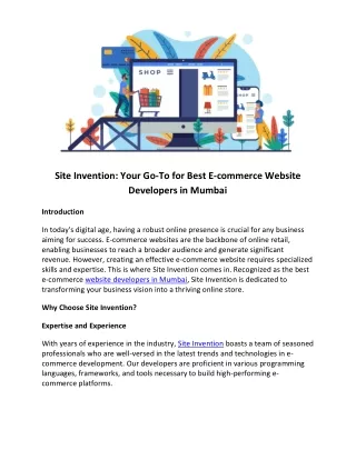 Best E-commerce Website Developers in Mumbai - Site Invention