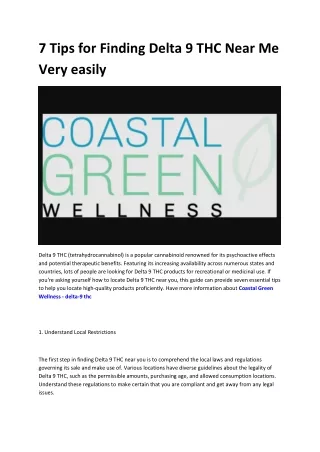 Coastal Green Wellness - thc delta 9