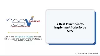 7 Best Practices To Implement Salesforce CPQ - Neev Systems