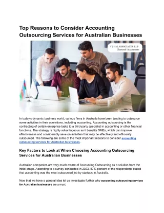 Top Reasons to Consider Accounting Outsourcing Services for Australia Businesses (1)