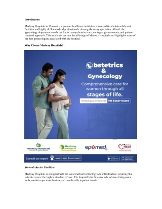 Best Gynaecologist in Chennai