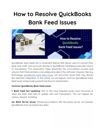 How to Resolve QuickBooks Bank Feed Issues