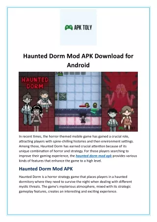 Haunted Dorm Mod APK Download for Android