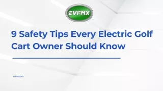 Electric Golf Cart | 9 Safety Tips You Should Know