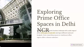 Exploring Prime Office Spaces in Delhi NCR