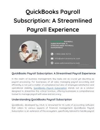QuickBooks Payroll Subscription_ A Streamlined Payroll Experience