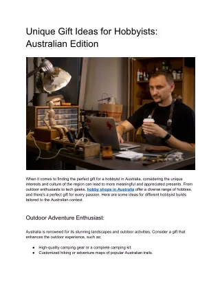 Unique Gift Ideas for Hobbyists_ Australian Edition