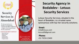 Security Agency in Bodakdev - Lotuus Security Services