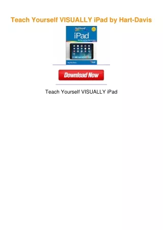 Teach Yourself VISUALLY iPad by Hart-Davis