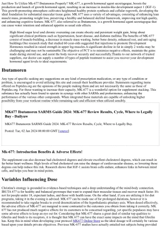 Mk-677: Description, Benefits, Negative Effects