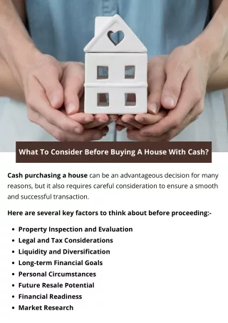 What To Consider Before Buying A House With Cash?