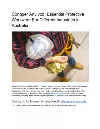 Conquer Any Job_ Essential Protective Workwear For Different Industries in Australia