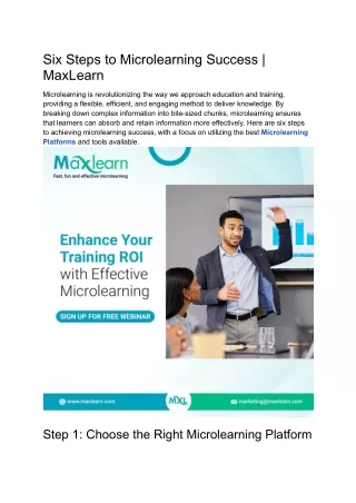 Six Steps to Microlearning Success _ MaxLearn