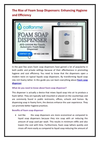 Foam soap dispenser