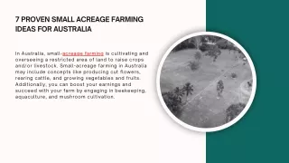 7 PROVEN SMALL ACREAGE FARMING IDEAS FOR AUSTRALIA