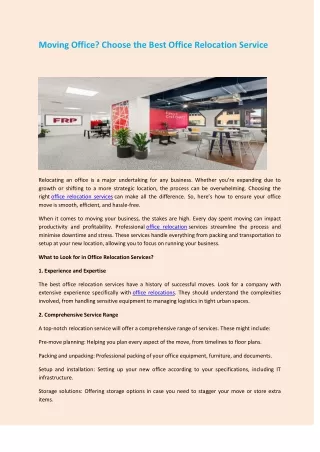 Moving Office - 7 Tips to Choose the Best Office Relocation Service - Spacio