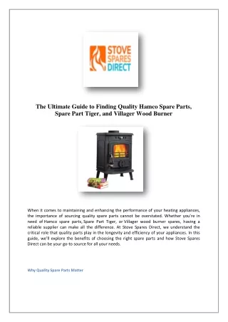 Westfire Stove Spares | Stove Spares Direct