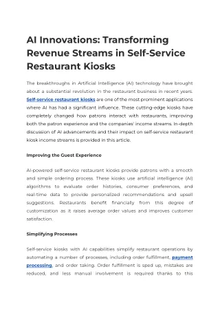 AI Innovations_ Transforming Revenue Streams in Self-Service Restaurant Kiosks