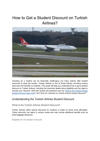 How do I activate my Turkish Airlines student discount?