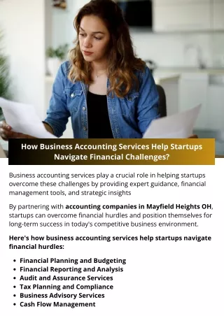 How Business Accounting Services Help Startups Navigate Financial Challenges?