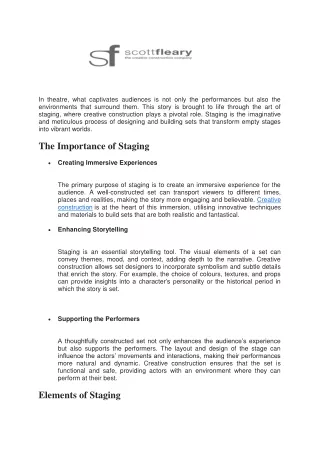 The Art of Staging - Scott Fleary
